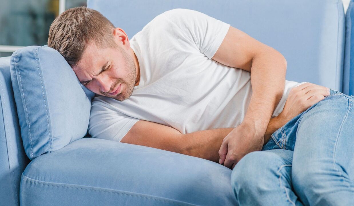 sāpes vīrietim ar hronisku prostatītu